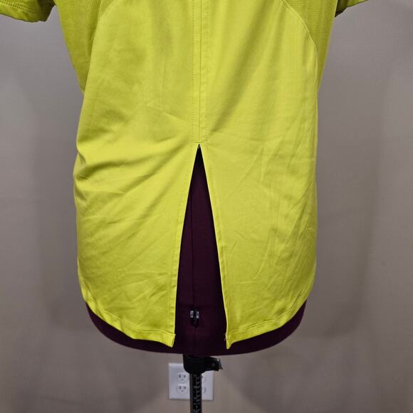 Women's Spyder "Active" Neon Green Short Sleeve Athletic Top Back Slit | Large - Picture 6 of 9